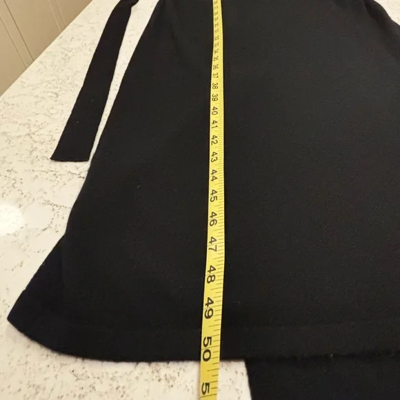 DVF Cashmere Blend Black Wrap Dress - Picture 7 of 13